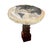 A striking and highly decorative American Modern pair of side tables featuring dramatic petrified wood tops set upon...
