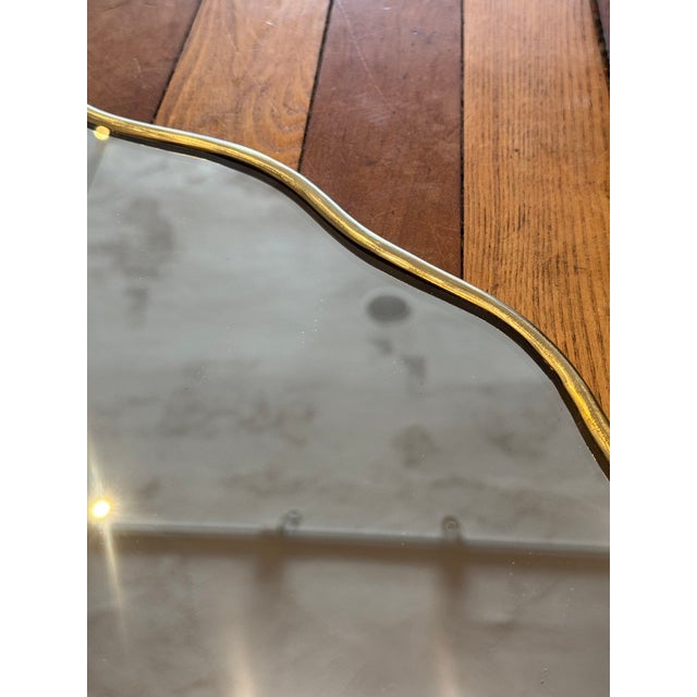 2020s Curvy Brass Oval Mirror For Sale - Image 5 of 9