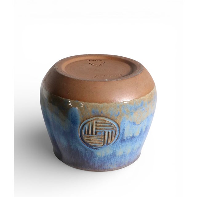 Ceramic Mid 20th Century Danish Modern Crystalline Glaze Pottery Vase by Michael Anderson Bornholm 3 Herrings Mark For Sale - Image 7 of 10