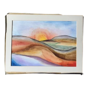 1980 Abstract Landscape Watercolor Painting by Frealon Norden Bibbins