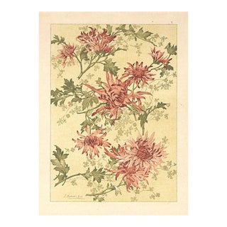 C1900 French Art Nouveau Botanical Design Chromolithograph by Habert Dys For Sale