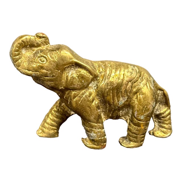 Vintage English Brass Elephant For Sale