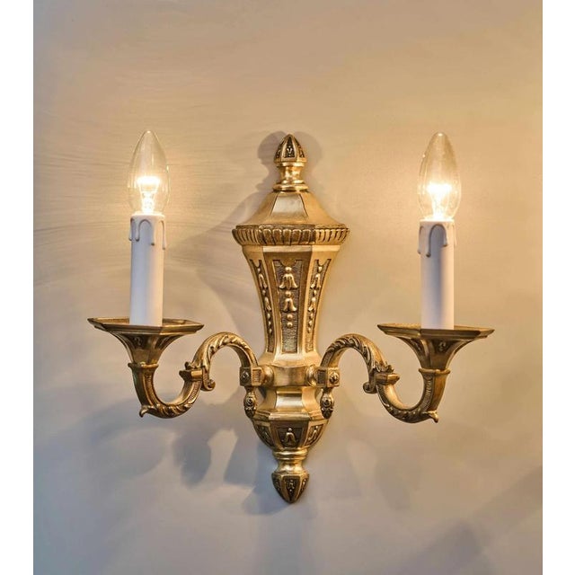 2000 - 2009 Neo-Renaissance Brass Wall Sconces, Set of 2 For Sale - Image 5 of 10