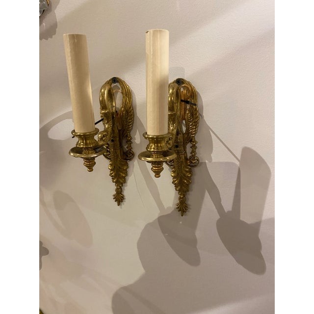 1920s French Empire One Light Sconces - a Pair For Sale - Image 5 of 5