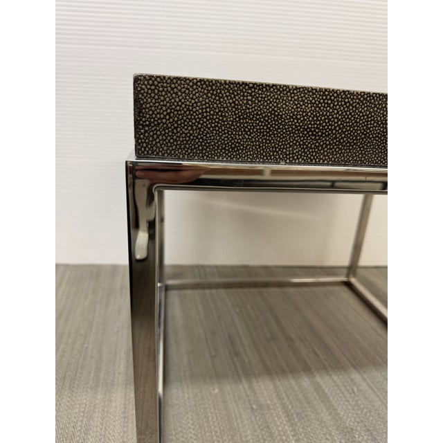 Animal Skin Van Thiel for Restoration Hardware Nicholas Side Table For Sale - Image 7 of 12