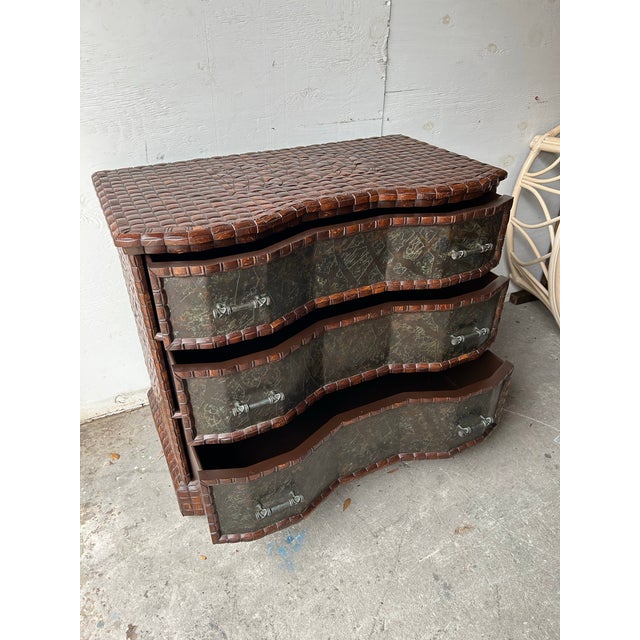 1970s Vintage Maitland Smith Coconut Shell Dresser Commode For Sale - Image 5 of 12