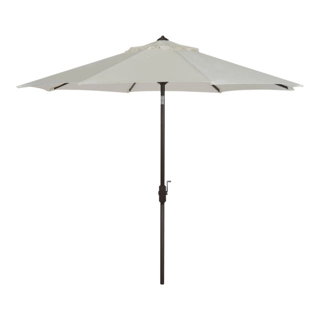 Resistant 9 Ft Auto Tilt Crank Umbrella in Natural For Sale