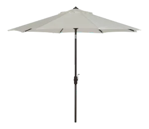 Resistant 9 Ft Auto Tilt Crank Umbrella in Natural