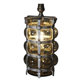 Mid-Century Brutalist Venitian Blown Glass Lamp Base, 1950s For Sale