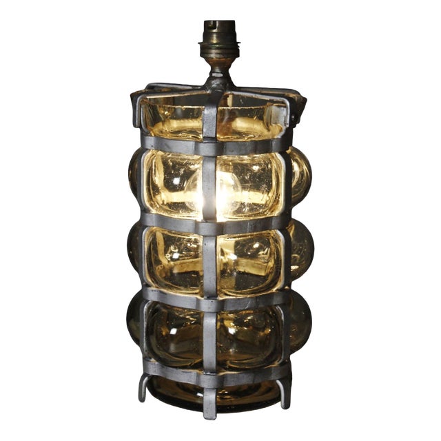 Mid-Century Brutalist Venitian Blown Glass Lamp Base, 1950s For Sale