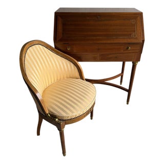 Antique Writing Desk with Chair, Set of 2 For Sale