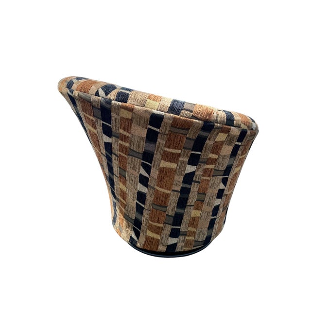 Wood Post Modern Kagan Style Swivel Lounge Chairs - Set of 2 For Sale - Image 7 of 7