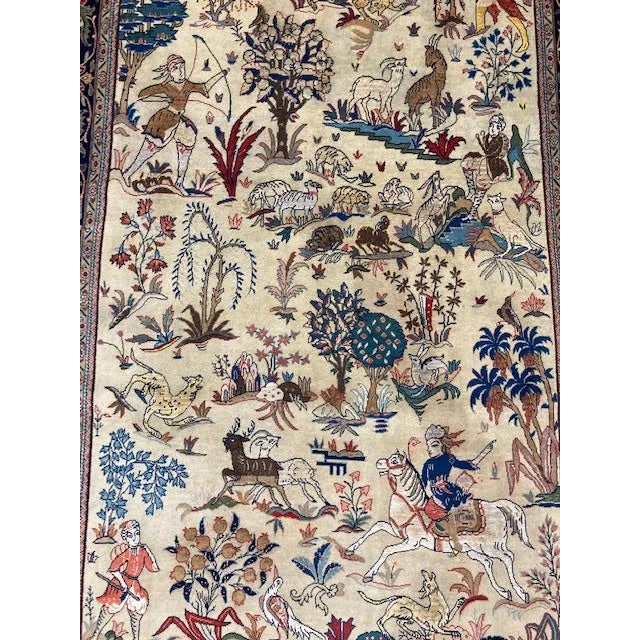 1950s Persian Pictorial Kashan Rug, 4'7" X 7'6" For Sale - Image 4 of 10