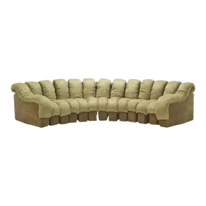 De Sede, Mid-Century Modern, Ds-600 Non Stop Sectional Sofa, Green Fabric