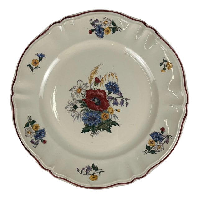 Round Agreste Cake Plate from Sarreguemines, 1930s For Sale