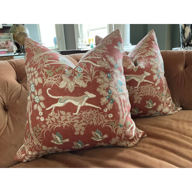Lovely and timeless pillows featuring "Mille Fleur" by Lee Jofa. One of Lee Jofa's oldest running prints, this timeless...