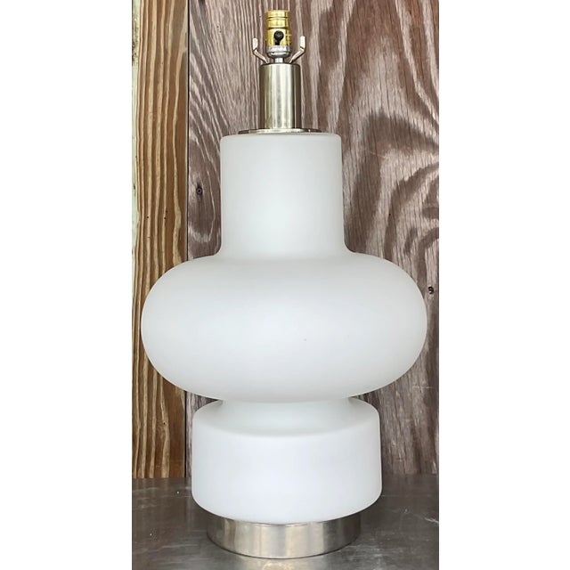 Mid-Century Modern Vintage Mid 20th Century After Bobo Piccoli for Fontana Arte Glass Lamp For Sale - Image 3 of 5