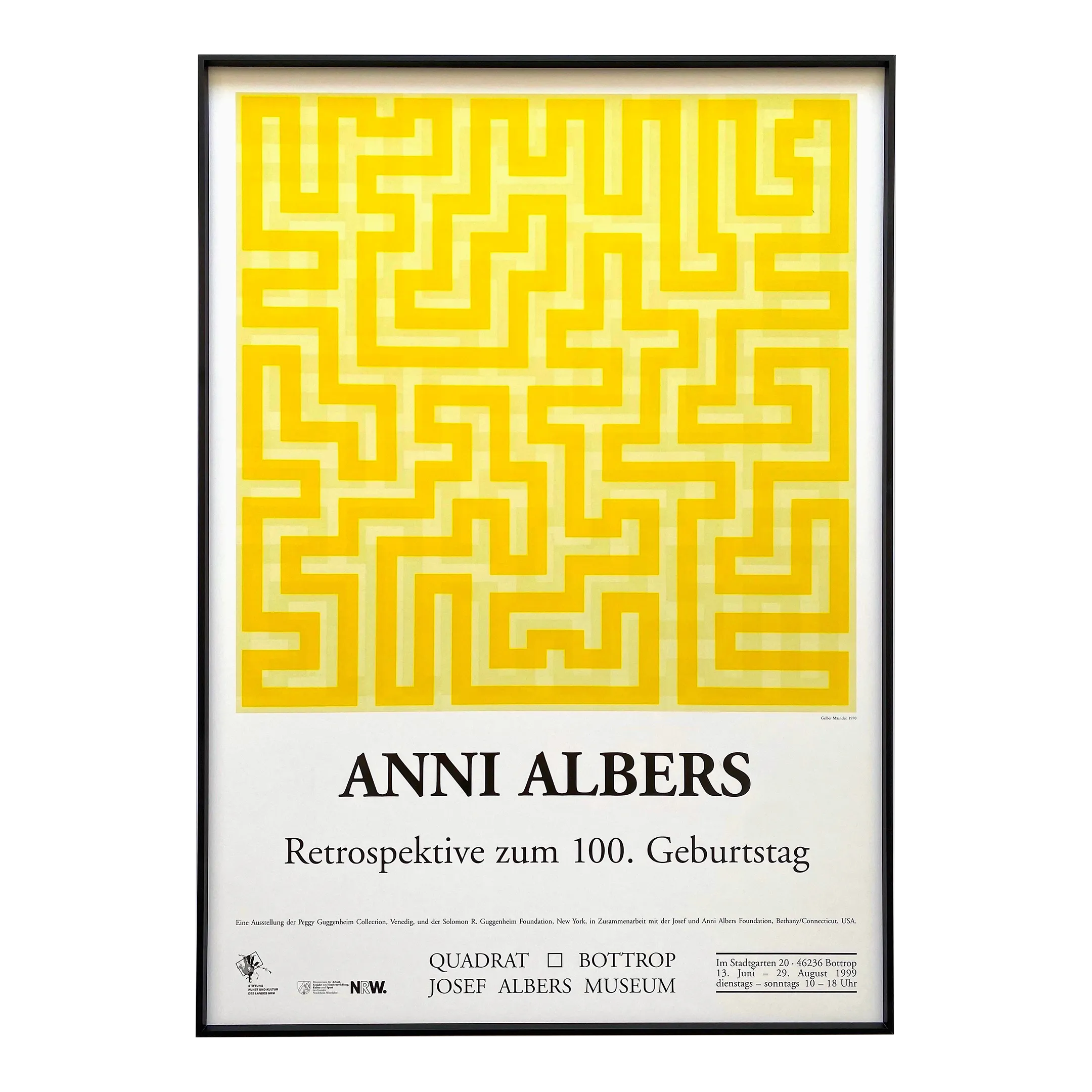 Anni Albers Vintage 1999 Lithograph Print Framed Mid Century