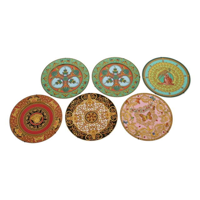 Decorative Porcelain Plates by Versace for Rosenthal, Germany, 1990s, Set of 6 For Sale