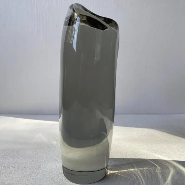 Gray Large Signed Livio Seguso Murano Sommerso Glass Owl Sculpture, 1970s For Sale - Image 8 of 14