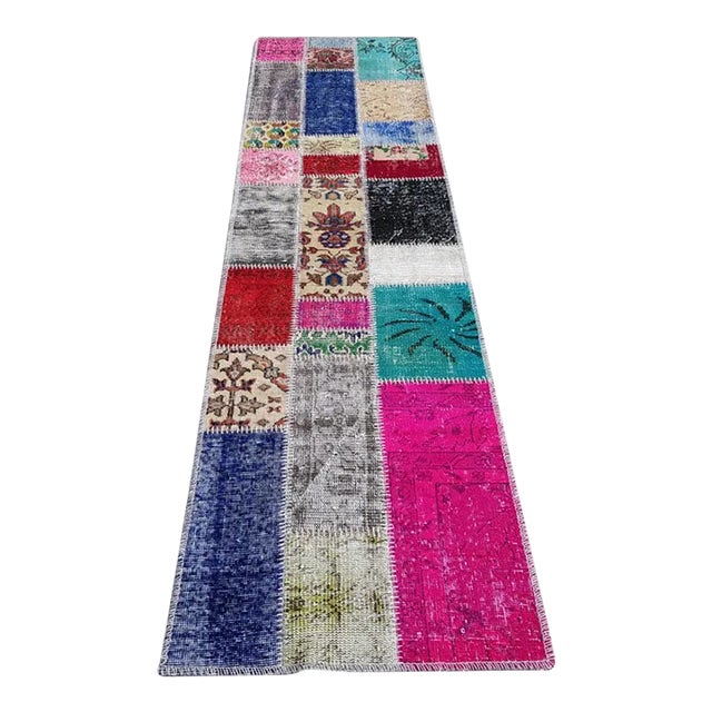 Mid 20th Century Handknotted Tribal Oushak Runner Rug For Sale