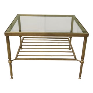 Square Brass Coffee Table, Mid-19th Century For Sale