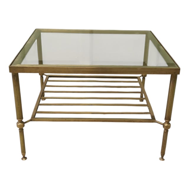 Square Brass Coffee Table, Mid-19th Century For Sale