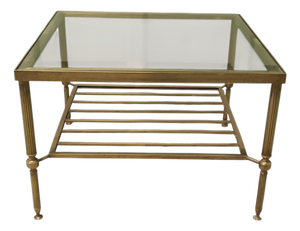 Square Brass Coffee Table, Mid-19th Century
