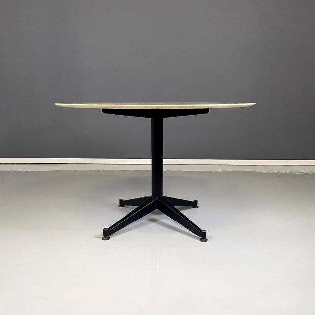 Mid-Century Italian Modern Dining Table with Pink Portugal Marble Top, 1950s For Sale - Image 3 of 12