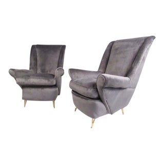 Italian Modern Lounge Chairs for Arredamenti Isa - a Pair For Sale