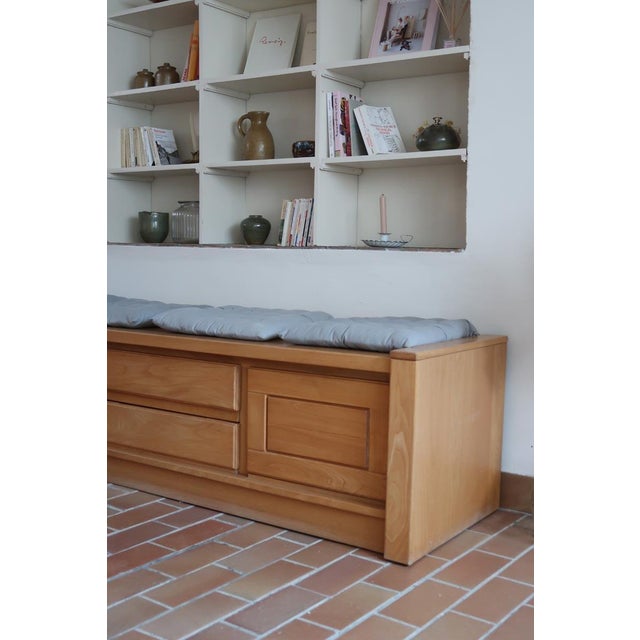 Long Low Sideboard Bench in Elm by Camif, France, 1970s For Sale - Image 17 of 18