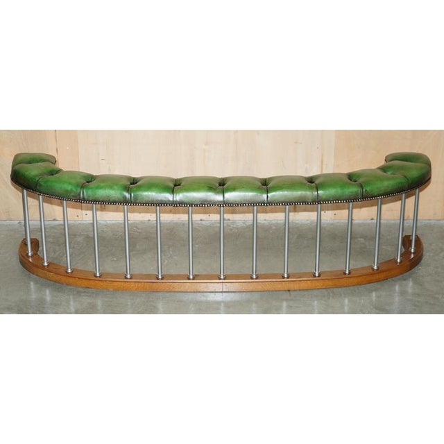 Super rare, fully restored, very important looking antique victorian demi lune club fender with hand dyed regency green...