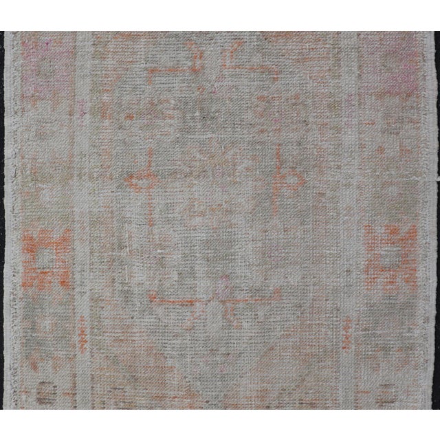 Turkish Muted Colored Oushak Rug is Subdued Medallion Design. Keivan Woven Arts / rug EN-15128, country of origin / type:...