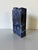 1989 Vintage Blue Glazed Geometric Bottle-Shaped Studio Pottery Vase, Signed For Sale - Image 4 of 12