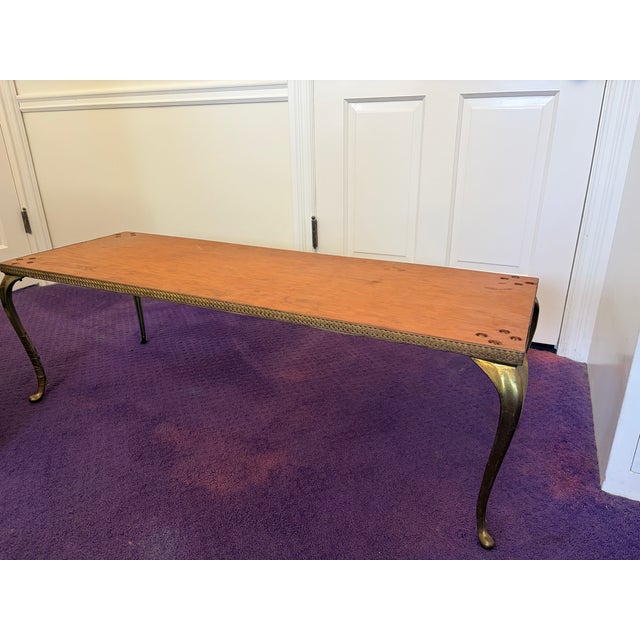 Stone Early 20th Century Stunning Marble Slab With Brass Base For Sale - Image 7 of 8