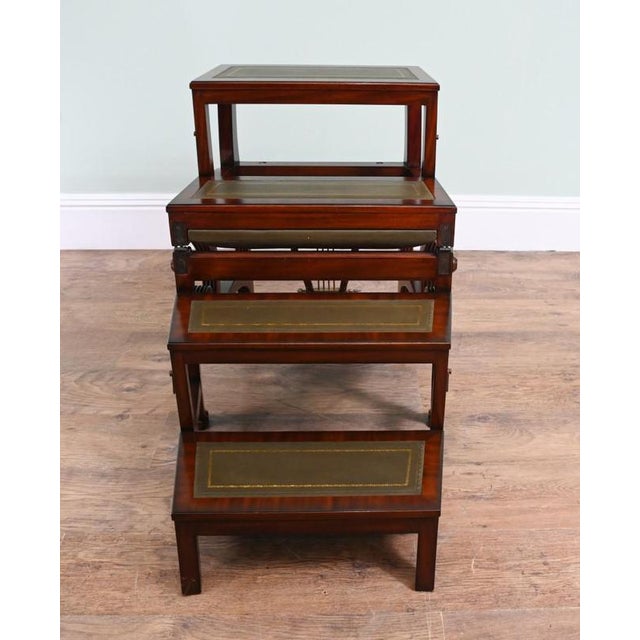 Metamorphic Chair in Leather and Mahogany For Sale - Image 5 of 7