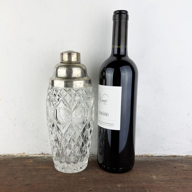 Vintage Italian 800 Silver and Crystal Cocktail Shaker, 1940s For Sale - Image 12 of 13