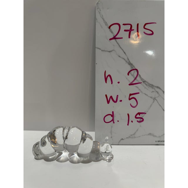 Glass 1980s Clear Crystal Glass Caterpillar Figurine Art Glass Animal Paperweight For Sale - Image 7 of 7