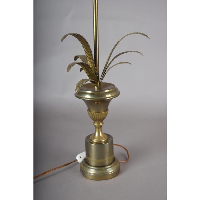 Hollywood Regency Brass Palm Table Lamp, 1960s For Sale - Image 3 of 10