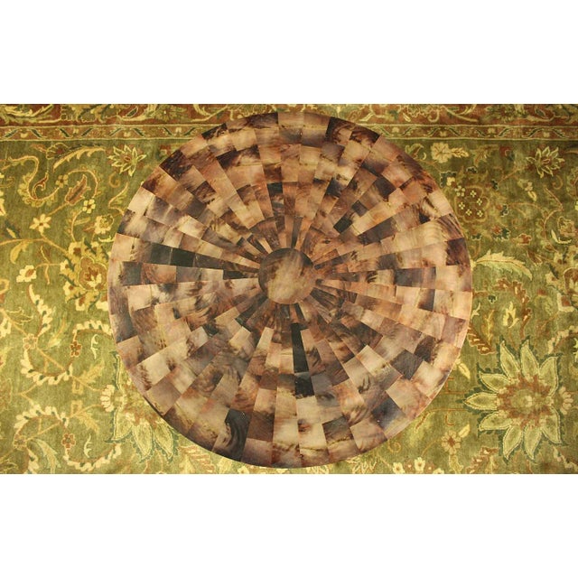 Contemporary Bernhardt Drum Cocktail Table With Tessellated Coconut Shell Veneer For Sale - Image 3 of 13