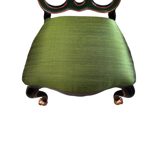 Vintage Elegant Venetian Side Chair With Thai Silk Circa 1960 For Sale In New York - Image 6 of 12