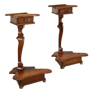 Baroque Bedside Tables in Walnut, Set of 2 For Sale