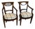 Italian Regency Walnut Armchairs With Caned Seats -a Pair For Sale