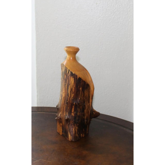 Vintage live edge bud vase, hand carved, signed, dated and numbered by artist. Perfect for styling. Adds texture and...
