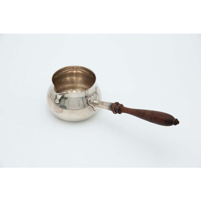 Silver Chocolate Pot with Wooden Handle For Sale - Image 3 of 3