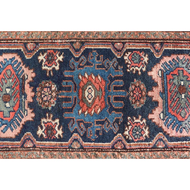 Textile Antique Persian Hamadan Rug With Medallion Design in Multicolor 2'6 X 3'6 For Sale - Image 7 of 10