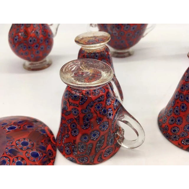Vintage Murano Glass Cup Coffee Set, Set of 7 For Sale - Image 4 of 11