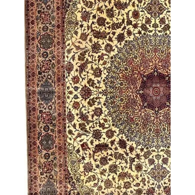 Persian 1970's Signed Super Fine Persian Isphahan , 11'4" X 16' For Sale - Image 3 of 7