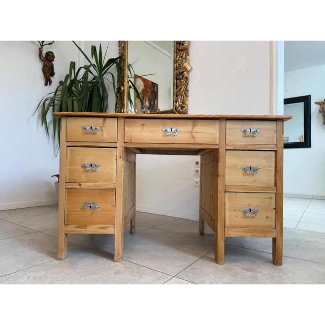Rustic Art Nouveau Desk Secretaire in Softwood, 1920s For Sale - Image 13 of 13