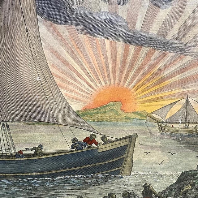 Mortier Jaillot, Boat, Fishing Tartane, The Neptune François, 1700s, Engraving, Framed For Sale - Image 9 of 10